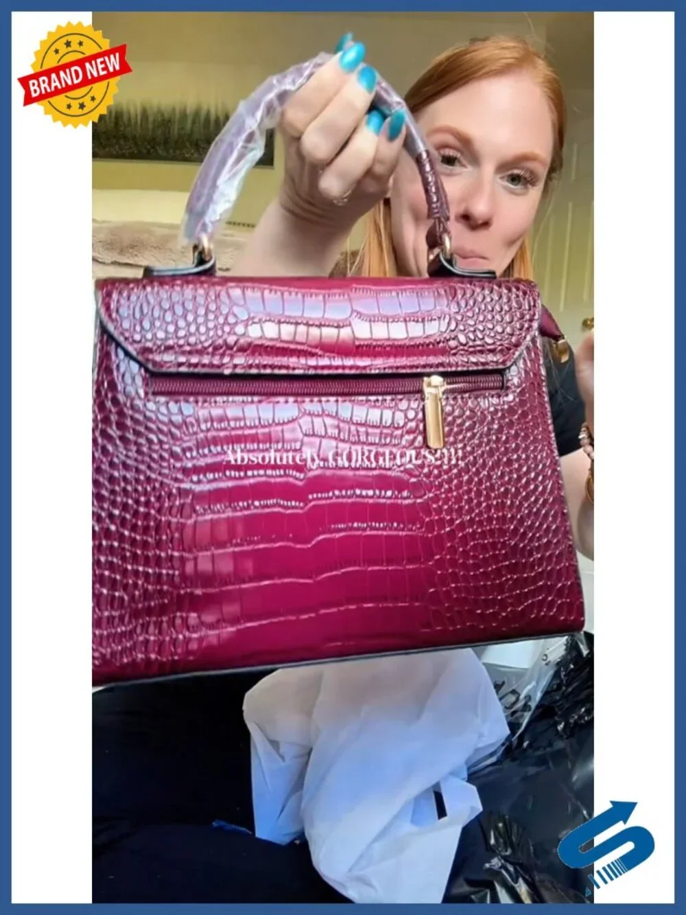 Structured Vegan Leather Satchel Handbag w/ Top Handle Crossbody Shoulder Bag,